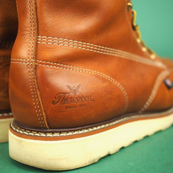 Thorogood American Heritage MAXWear Men\'s 14D Leather Moc Toe Boots Steel Toe